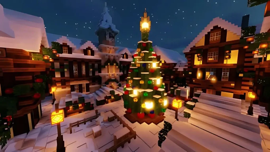 Minecraft Christmas Builds, Seeds & Skins - Full Guide 2025 10 An Entire Holiday Village
